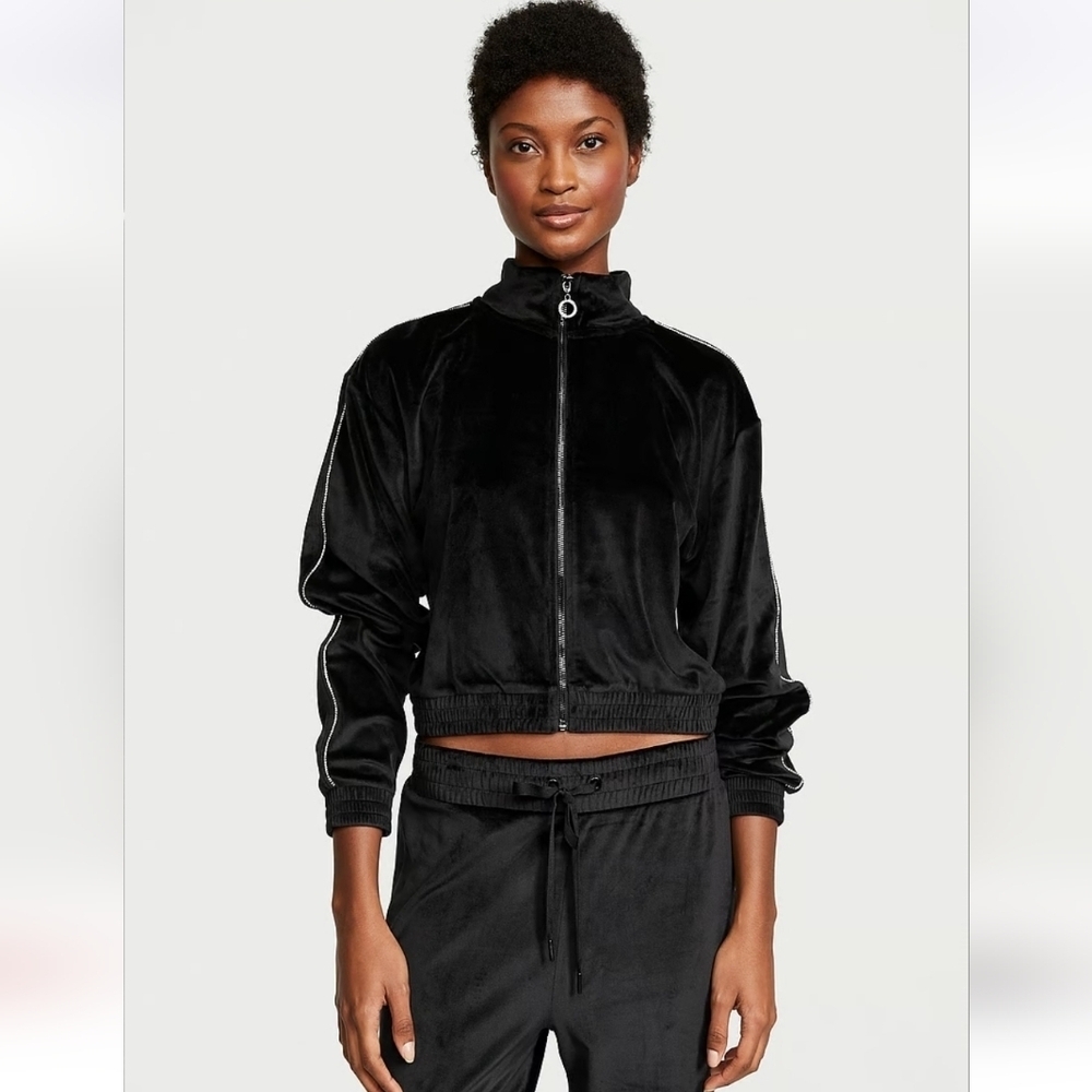 Victoria's Secret NWTs Velour Diamante Full-Zip Track Jacket & Pants